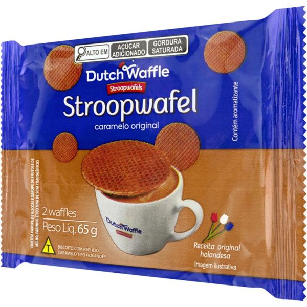 Stroopwafel biscoito recheado com caramelo, 3222, Dutchwaffle - PT 2 UN