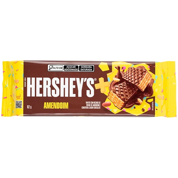 Chocolate Wafer com Chocolate e Amendoim, 102g, 6972, Hersheys - PT 1 UN