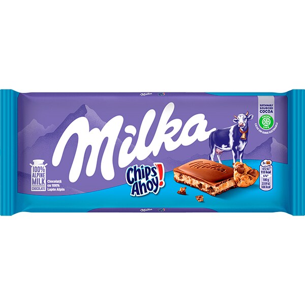 Chocolate Milka, Chips Ahoy, 100g, 101016, Mondelez - PT 1 UN