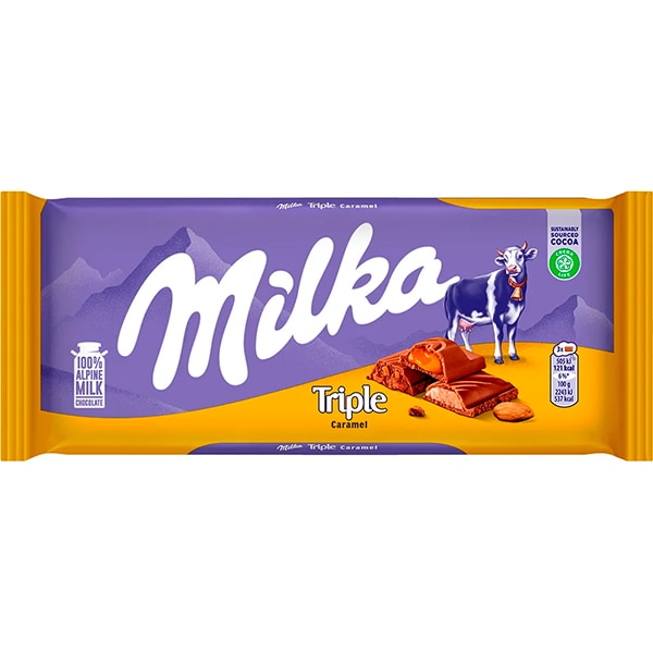 Chocolate Milka, Triple Caramel, 90g, 101048, Mondelez - PT 1 UN