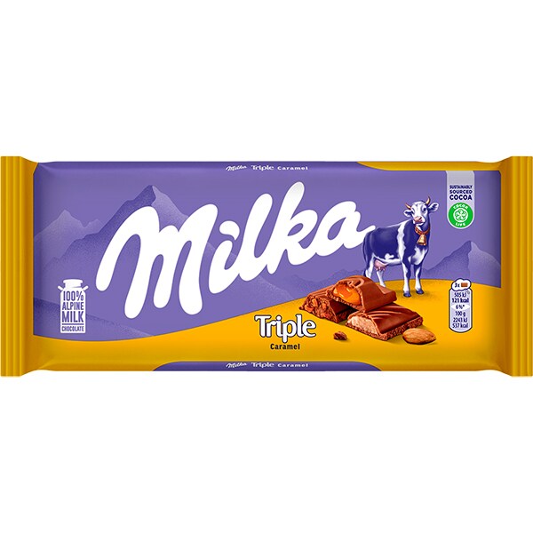 Chocolate Milka, Triple Caramel, 90g, 101048, Mondelez - PT 1 UN