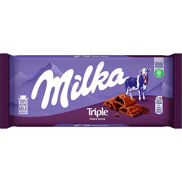 Chocolate Milka, Triple Cocoa, 90g, Mondelez - PT 1 UN