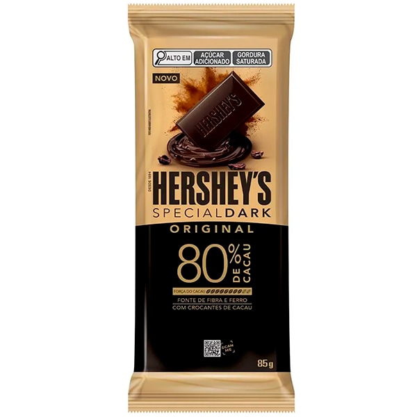 Chocolate Special Dark, 80% Cacau, 85g, 8088, Hersheys - PT 1 UN