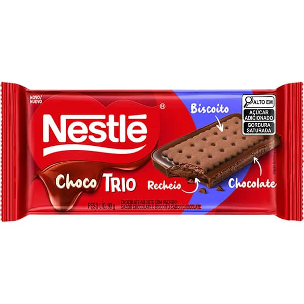 Chocolate Chocotrio Chocolate, 90g, Nestle Brasil Ltda - PT 1 UN