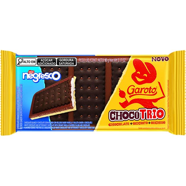 Chocolate Chocotrio Negresco, 90g, Nestle Brasil Ltda - PT 1 UN