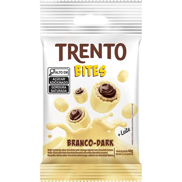 Chocolate wafer Bites branco dark, 40g, 7299, Trento - PT 1 UN