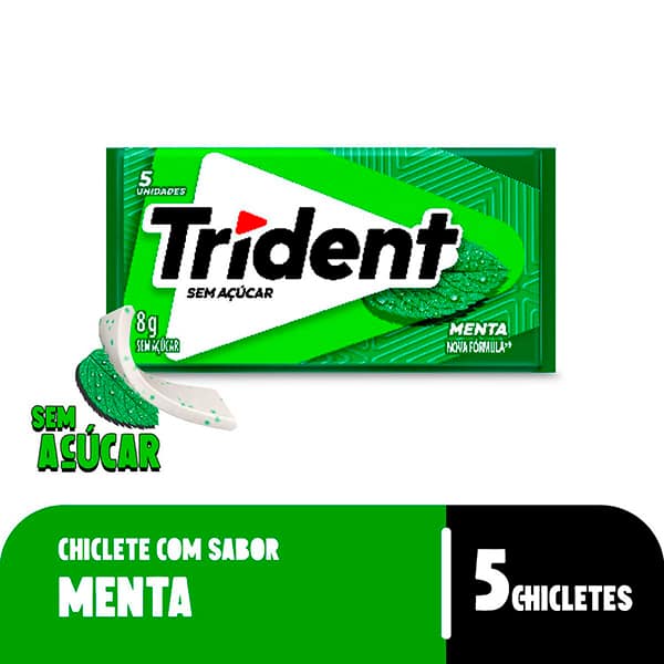 Goma de mascar menta single 40014 Trident PT 1 UN