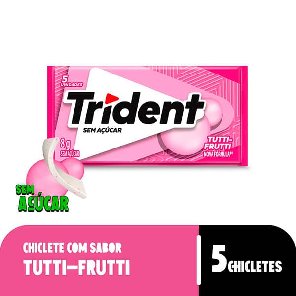 Goma de mascar tutti-frutti Trident PT 1 UN