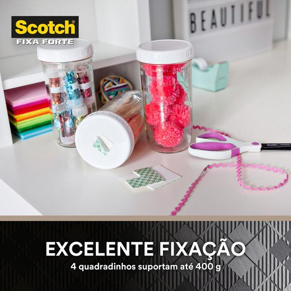 Fita Dupla Face 3M Scotch Fixa Forte Espuma - 16 quadradinhos - BT 16 UN