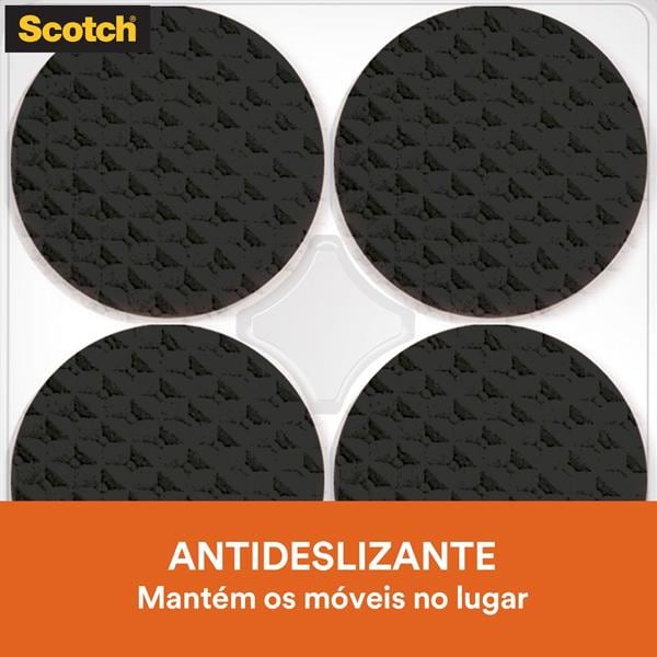 Protetor Antideslizante 3M Scotch Redondo Preto Pequeno - 12 unidades - BT 12 UN