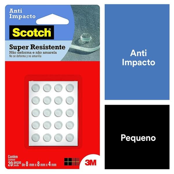 Protetor Anti-Impacto 3M Scotch Redondo Pequeno - 20 unidades - BT 20 UN