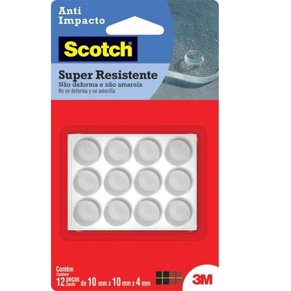 Protetor Anti-Impacto 3M Scotch Redondo Médio - 12 unidades - BT 12 UN