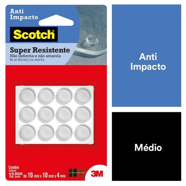 Protetor Anti-Impacto 3M Scotch Redondo Médio - 12 unidades - BT 12 UN