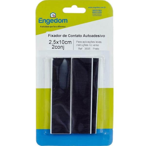 Fixador de contato AA 2,5x10cm preto-2CJ 3695 Engedom PT 1 UN