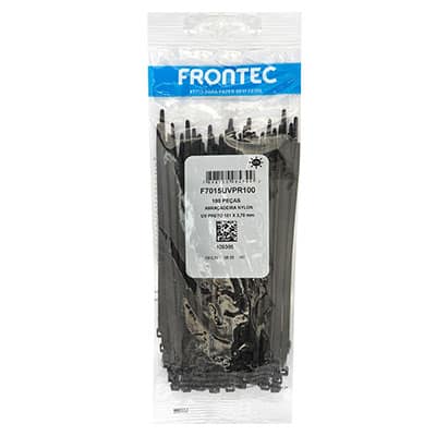 Abraçadeira de nylon UV 3,7x151 preta F7015UVPR Frontec PT 100 UN