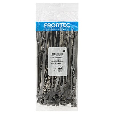 Abraçadeira de nylon UV 4,8x200 preta F7023UVPR Frontec PT 100 UN