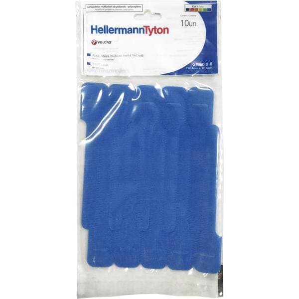 Abraçadeira Velcro Azul 152,4mmx12,7mm, Hellermanntyton - PT 10 UN