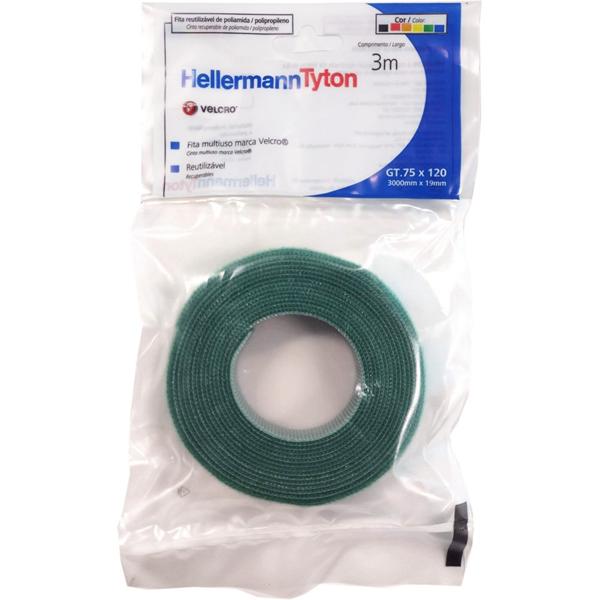 Fita Fixadora Multiuso Velcro Verde 19cmx3m, HellermannTyton - PT 1 UN