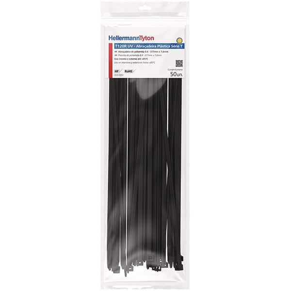 Abraçadeira de nylon 377x7,6mm preta 010113439 Hellermanntyton PT 50 UN