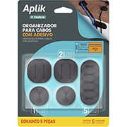 Organizador para cabos e fios Aplik, Preto, OR15530, Ordene - PT 5 UN Organizador para cabos e fios Aplik, Preto, OR15530, Ordene - PT 5 UN