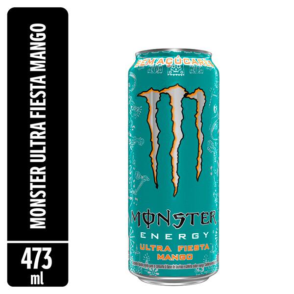 Bebida energética Ultra Fiesta Mango zero açúcar, 473ml, Monster - LT 1 UN