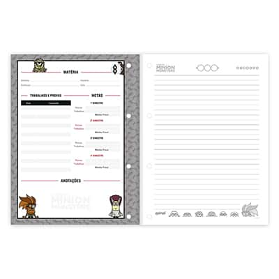 Caderno univ.1x1 96fls coladas Wireless Minion 20412 Spiral Mim PT 1 UN