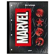 Caderno universitário 1x1 80 folhas coladas wireless Marvel Red Brick 213145 Spiral PT 1 UN