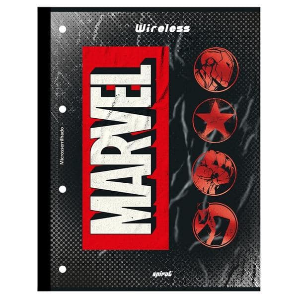 Caderno universitário 1x1 80 folhas coladas wireless Marvel Red Brick 213145 Spiral PT 1 UN Caderno universitário 1x1 80 folhas coladas wireless Marvel Red Brick 213145 Spiral PT 1 UN