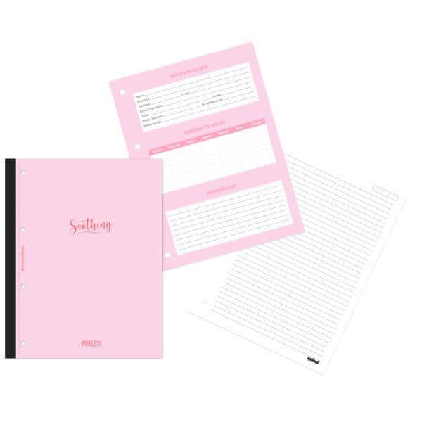 Caderno Universitário Wireless com Folhas Coladas 1x1 80 Folhas, Soothing, Rosa, 2636928, Spiral Soot - PT 1 UN Caderno Universitário Wireless com Folhas Coladas 1x1 80 Folhas, Soothing, Rosa, 2636928, Spiral Soot - PT 1 UN