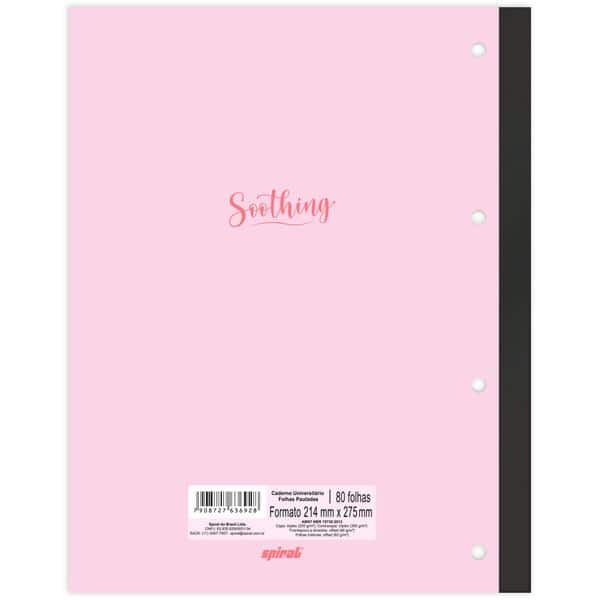 Caderno Universitário Wireless com Folhas Coladas 1x1 80 Folhas, Soothing, Rosa, 2636928, Spiral Soot - PT 1 UN Caderno Universitário Wireless com Folhas Coladas 1x1 80 Folhas, Soothing, Rosa, 2636928, Spiral Soot - PT 1 UN