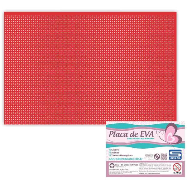 Folha em EVA 60x40 vermelho c/ bolinha branca 801-3 Seller UN 1 UN