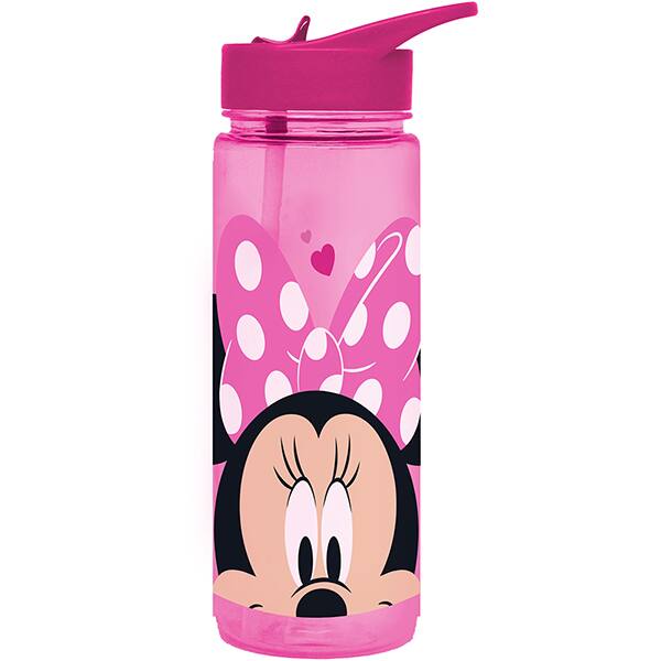 Garrafa escolar com canudo, Minnie, 650ml, Yazi - 1 UN
