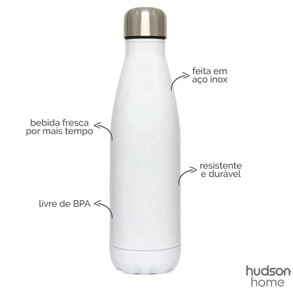 Garrafa em aço inox, 750ml, Branca, HH-0241, Ningbo - CX 1 UN