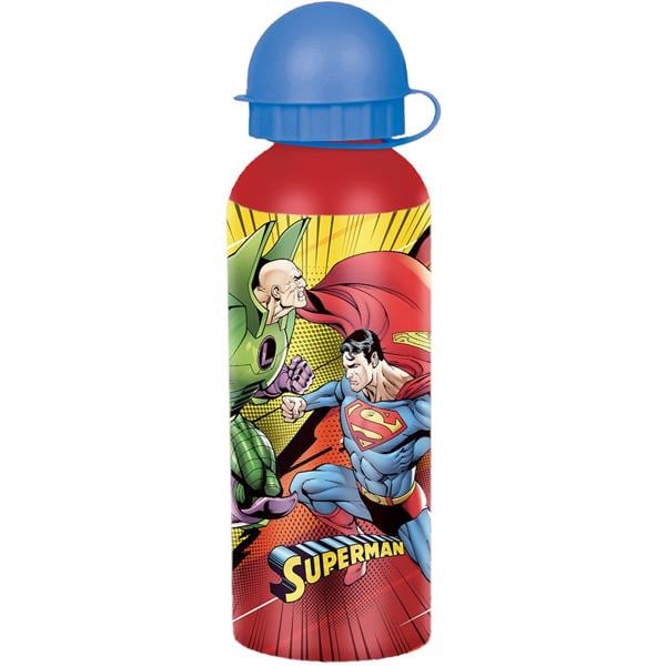 Garrafa escolar em alumínio, Super-man, 500ml, GF56088SM, Luxcel - PT 1 UN