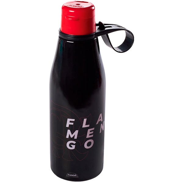 Garrafa escolar abre fácil, Flamengo, 530ml, 16052, Plasutil - PT 1 UN