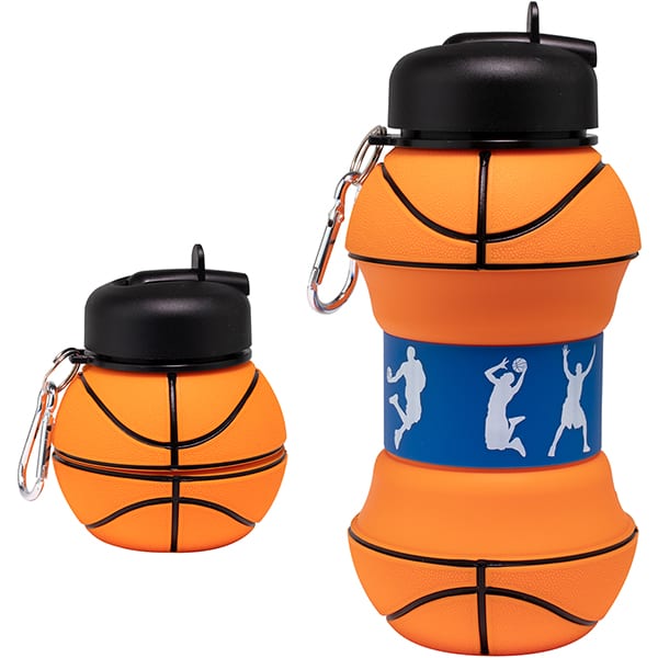 Garrafa escolar retrátil, Bola de Basquete , 520ml, 8722, Maccabi - PT 1 UN