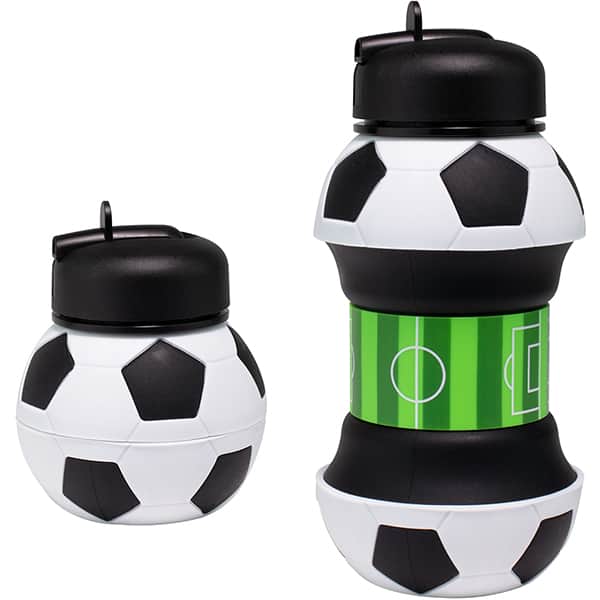 Garrafa escolar retrátil, Bola de Futebol, 520ml, 8726, Maccabi - PT 1 UN