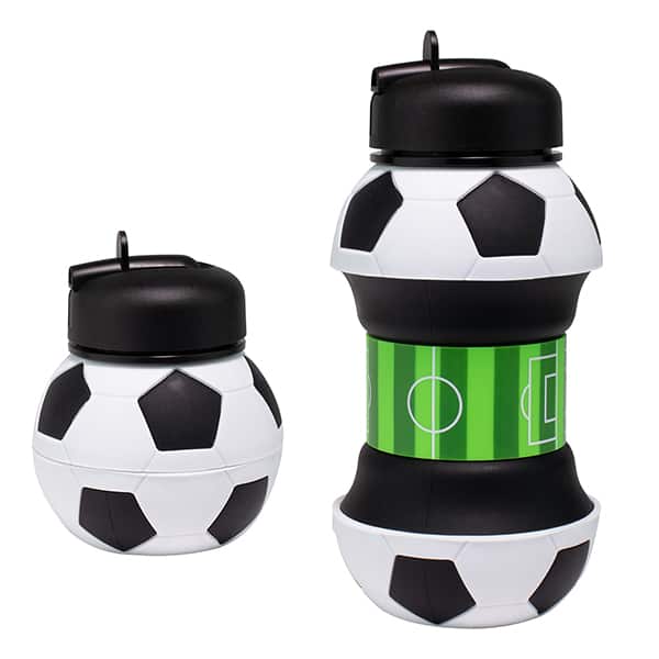 Garrafa escolar retrátil, Bola de Futebol, 520ml, 8726, Maccabi - PT 1 UN