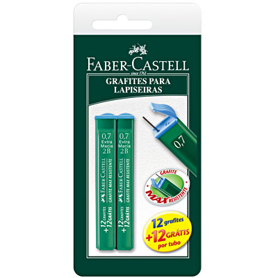 Grafite Fino Polymer Técnico 0.7mm 2B 2 Tubos 48 Grafites Faber-Castell BT 2 UN Grafite Fino Polymer Técnico 0.7mm 2B 2 Tubos 48 Grafites Faber-Castell BT 2 UN