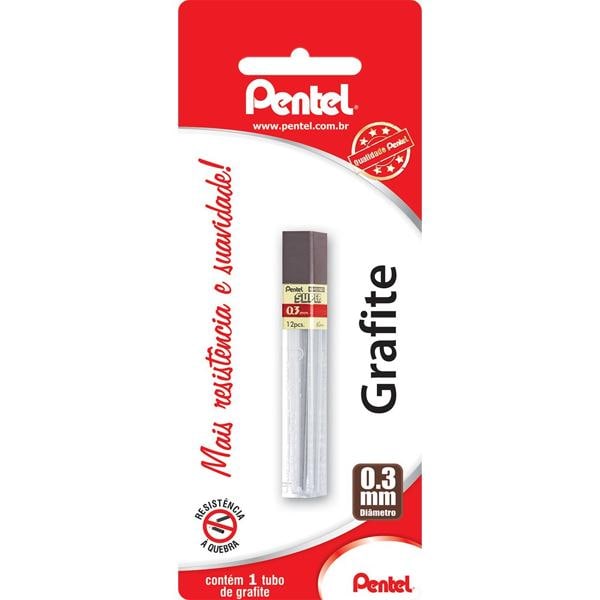 Minas Grafite 0,3mm Hb, Tubo Com 12 unidades, SM-300-HB16 - Pentel BT 1 UN