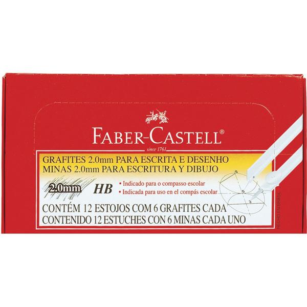 Minas grafite 2,0mm HB (tb c/6un) OF/9020HB Faber-castell CX 12 UN Minas grafite 2,0mm HB (tb c/6un) OF/9020HB Faber-castell CX 12 UN