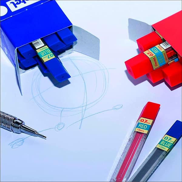 Minas Grafite Colorido 0,7mm, Azul, SM-PPB7-6 - Pentel BT 1 UN