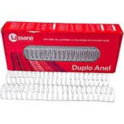 Garra duplo anel para encadernações, 1.1/4, Branco, 23A passo 2x1 para 270 folhas, 91545, Lassane - CX 1 UN