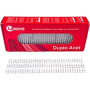 Garra duplo anel para encadernações, 5/16, Branco, 34A passo 3x1 para 50 folhas, 91533, Lassane - CX 1 UN