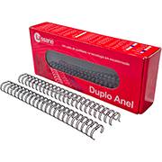 Garra duplo anel para encadernações, 3/4, Preto, 23A passo 2x1 para 140 folhas, 91540, Lassane - CX 1 UN