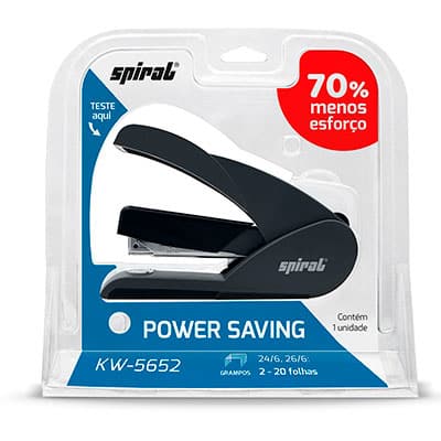 Grampeador Power Saving 26/6 20fls KW5652 Spiral CX 1 UN