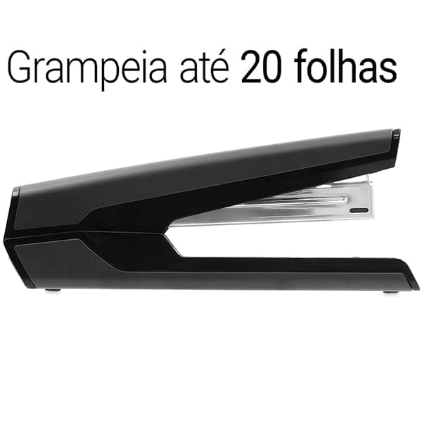 Grampeador 24/6 e 26/6 para até 20 Folhas, com Base Antiderrapante Preto, 4964, Spiral - CX 1 UN Grampeador 24/6 e 26/6 para até 20 Folhas, com Base Antiderrapante Preto, 4964, Spiral - CX 1 UN