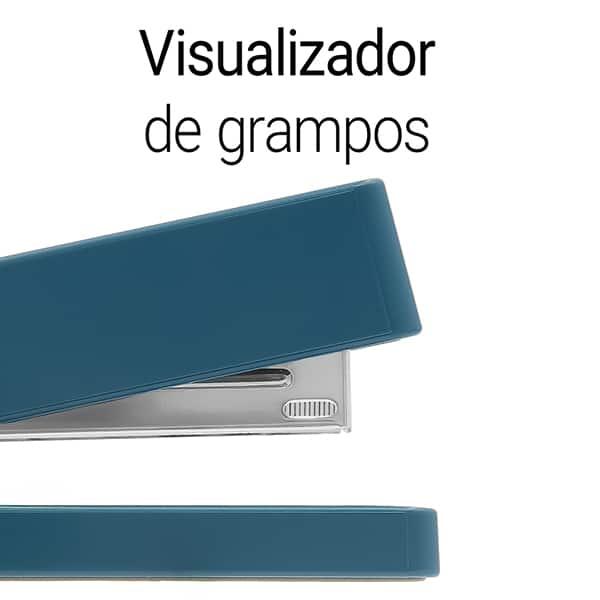 Grampeador 24/6 e 26/6 para até 20 Folhas, com Base Antiderrapante Azul, 4965a, Spiral - CX 1 UN Grampeador 24/6 e 26/6 para até 20 Folhas, com Base Antiderrapante Azul, 4965a, Spiral - CX 1 UN