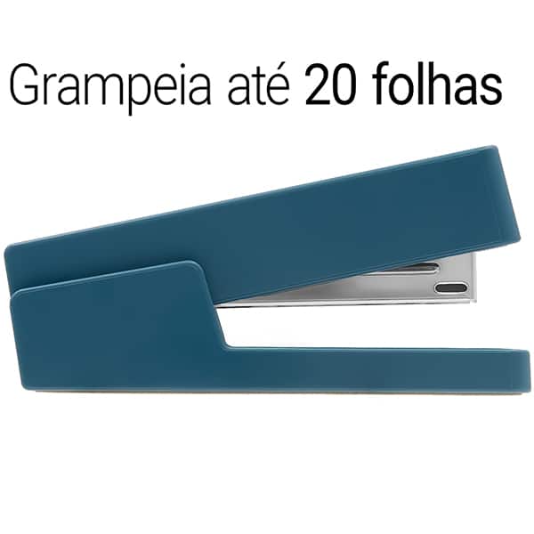 Grampeador 24/6 e 26/6 para até 20 Folhas, com Base Antiderrapante Azul, 4965a, Spiral - CX 1 UN Grampeador 24/6 e 26/6 para até 20 Folhas, com Base Antiderrapante Azul, 4965a, Spiral - CX 1 UN
