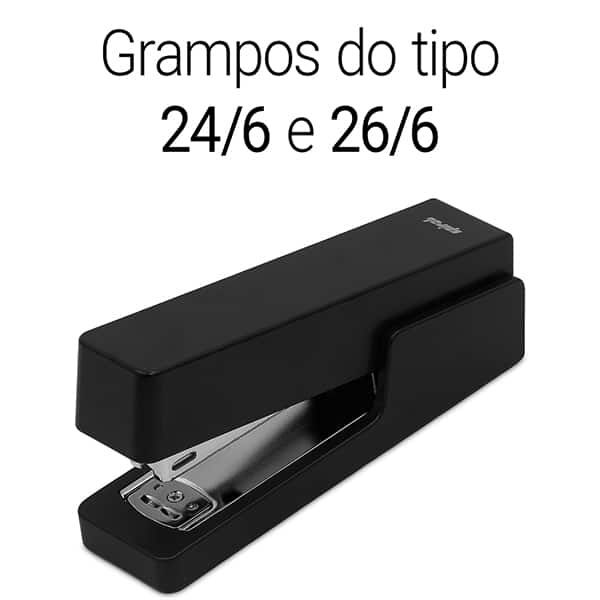 Grampeador 24/6 e 26/6 para até 20 Folhas, com Base Antiderrapante Preto, 4965, Spiral - CX 1 UN Grampeador 24/6 e 26/6 para até 20 Folhas, com Base Antiderrapante Preto, 4965, Spiral - CX 1 UN